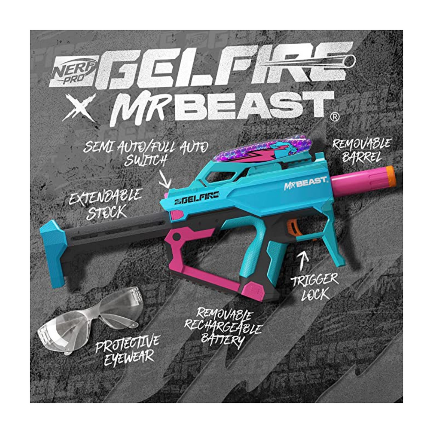 NERF Pro Gelfire X Mr Beast Blaster