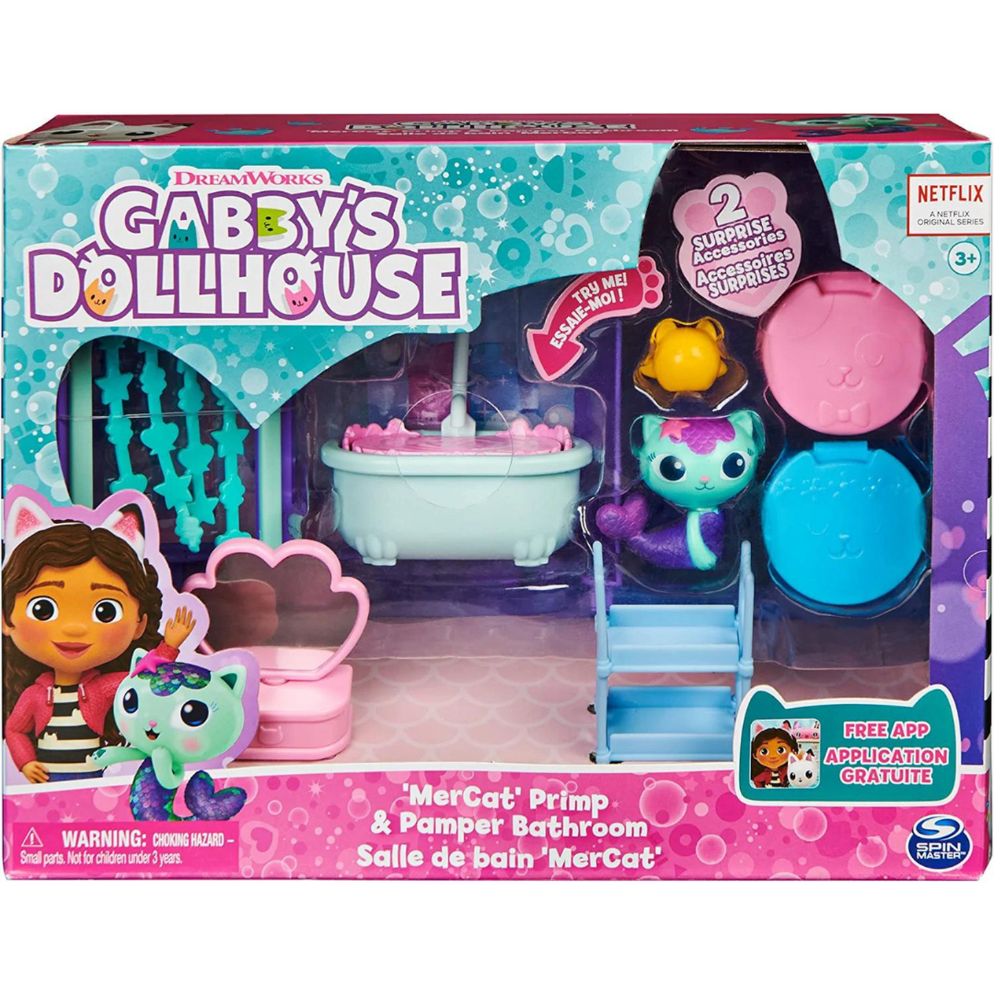Casa de Muñecas de Gabby MerCat’s Primp and Pamper Bathroom