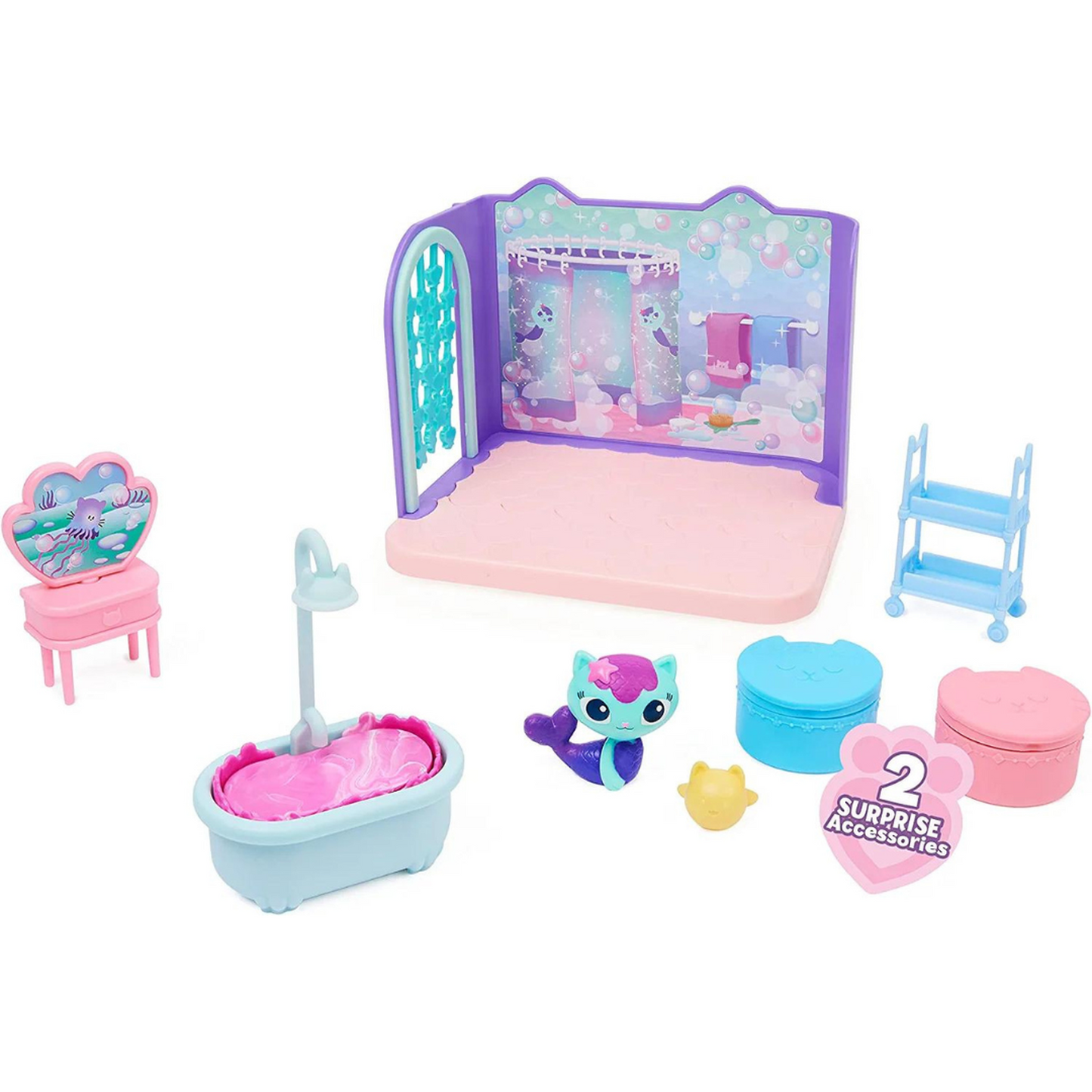 Casa de Muñecas de Gabby MerCat’s Primp and Pamper Bathroom