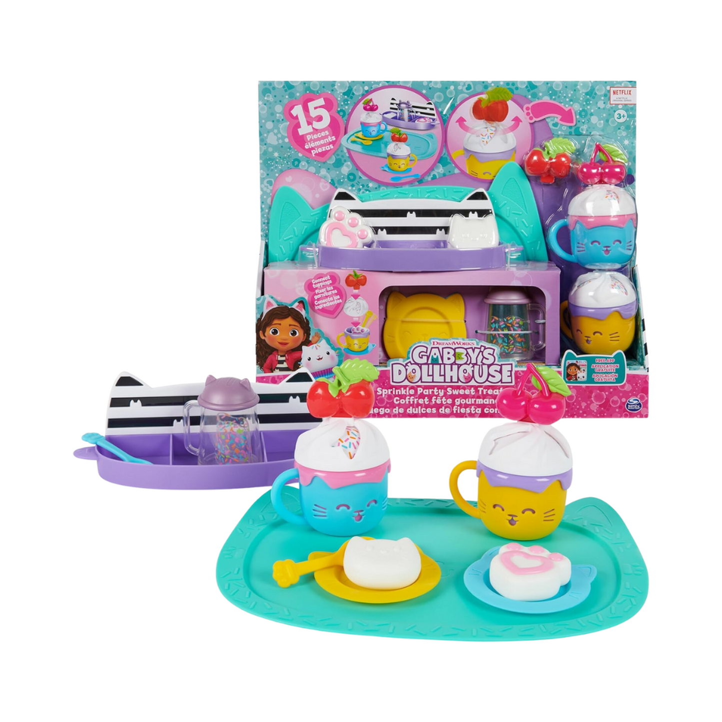 La casa de muñecas de Gabby juego de dulces de fiesta con confety