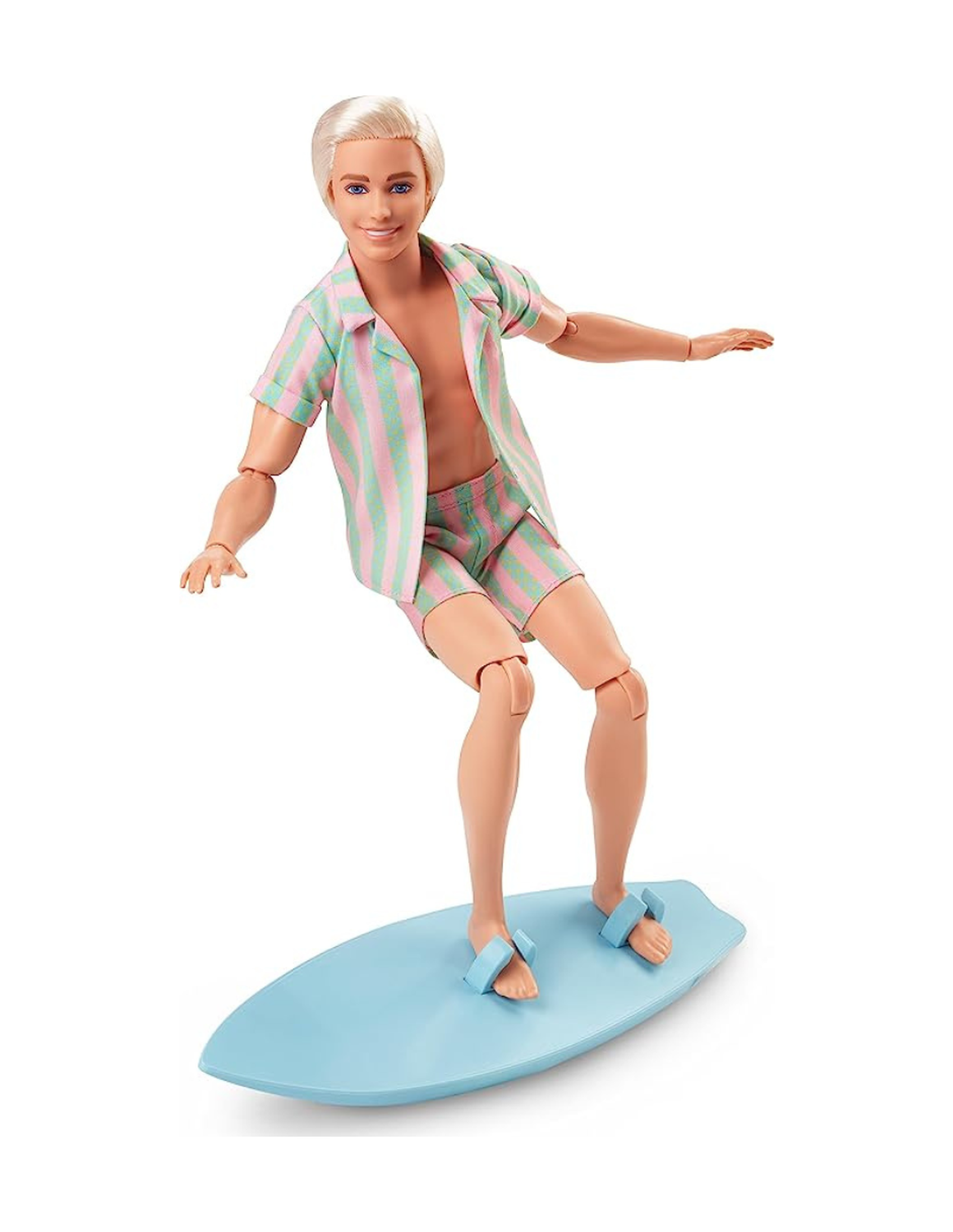 Barbie: The Movie Ken Wearing Pastel Striped Beach Matching