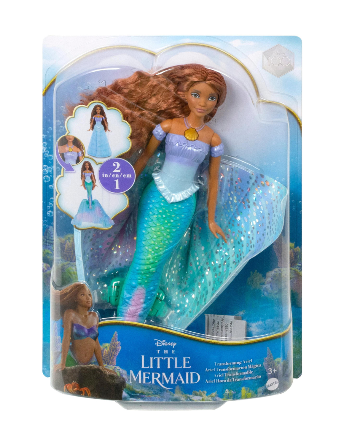 La Sirenita Muñeca Ariel Transformación Mágica